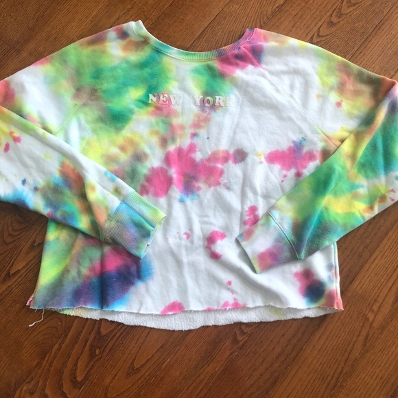 Sale: 5 for $10 - Time and Tru Tie Dye Crop Sweatshirt - Picture 1 of 8